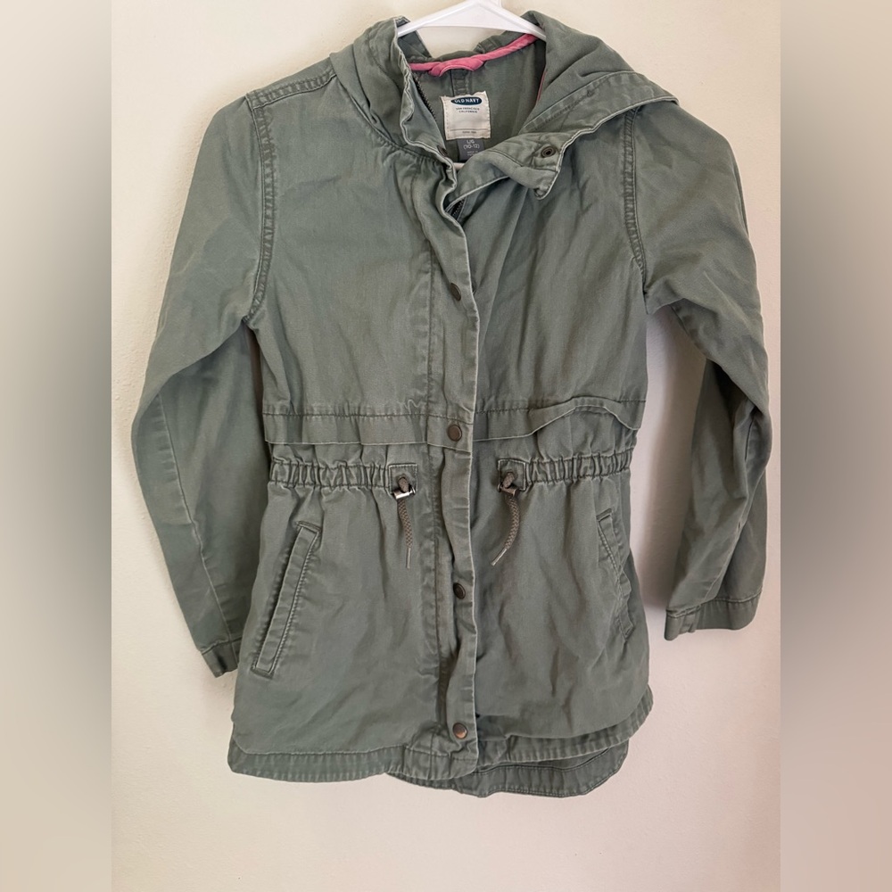 Old‎ Navy Kids girls Olive Hooded Raincoat